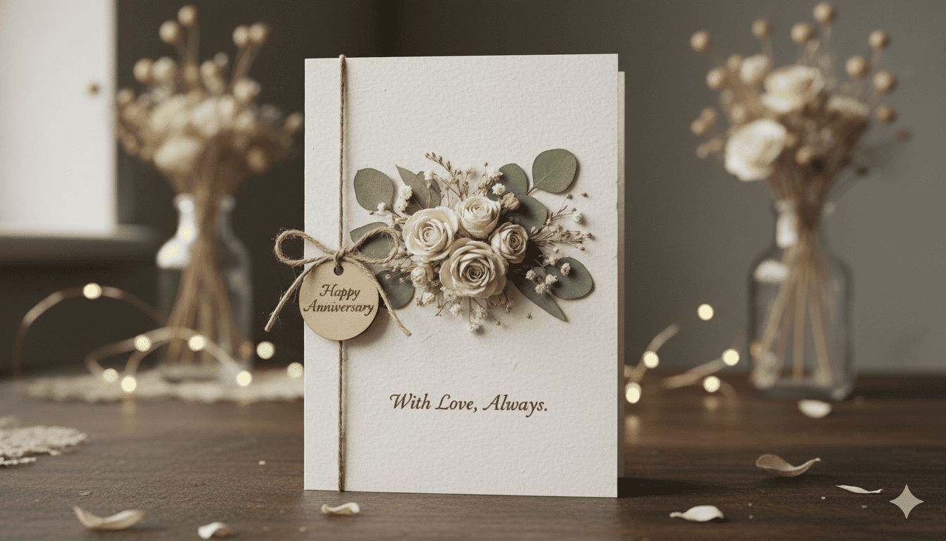 Dried Flower Anniversary Card